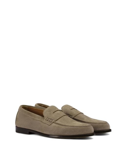 Doucal's Gray Suede Loafers for men