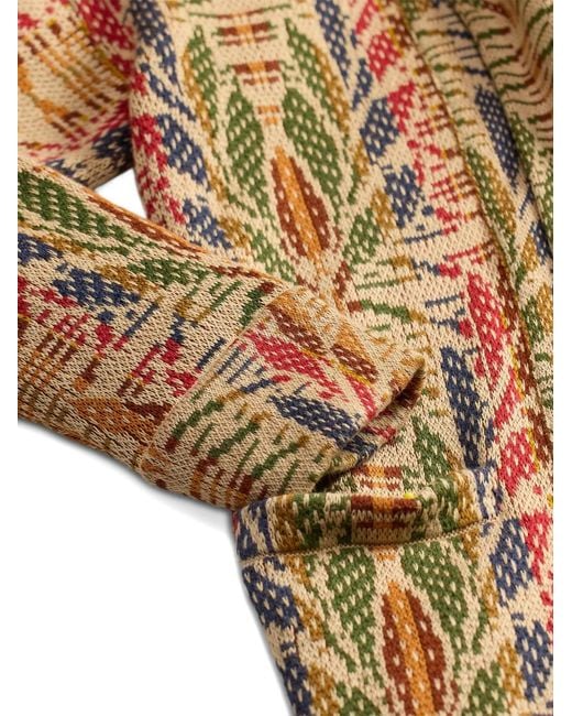 RRL Natural Leaf-Pattern Cardigan