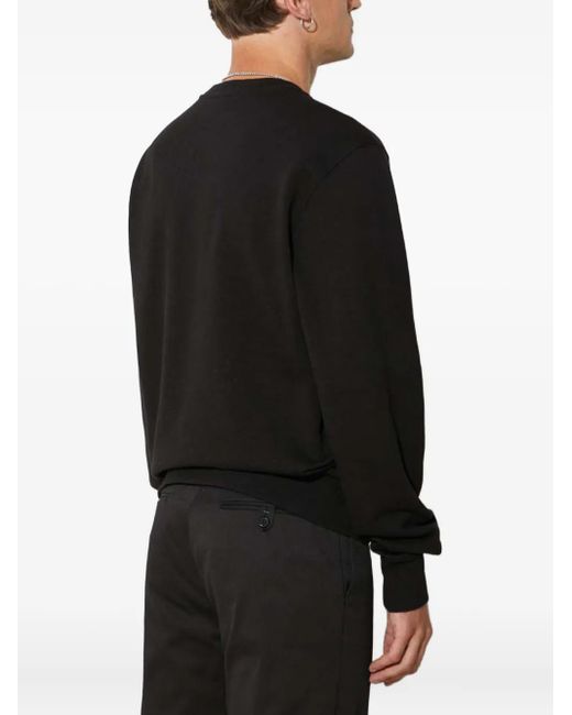 Filling Pieces Black Embroidered-Logo Sweatshirt