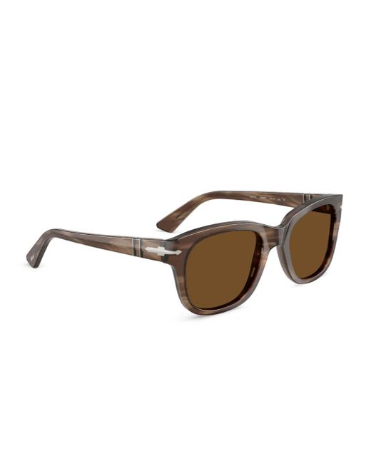 Persol Brown Rectangle-Frame Sunglasses