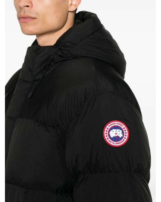 Canada Goose Black Sterling Logo-Patch Padded Jacket for men