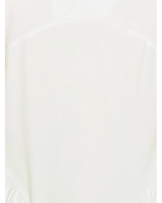 ROTATE BIRGER CHRISTENSEN White Midikleid Mit V-Ausschnitt
