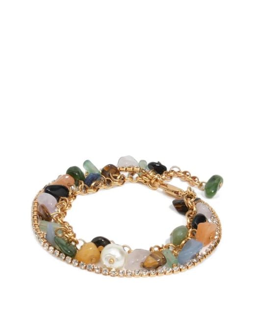 Bimba Y Lola Metallic Stone-Charm Double-Strand Bracelet