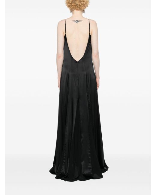 Elisabetta Franchi Satijnen Maxi-jurk in het Black