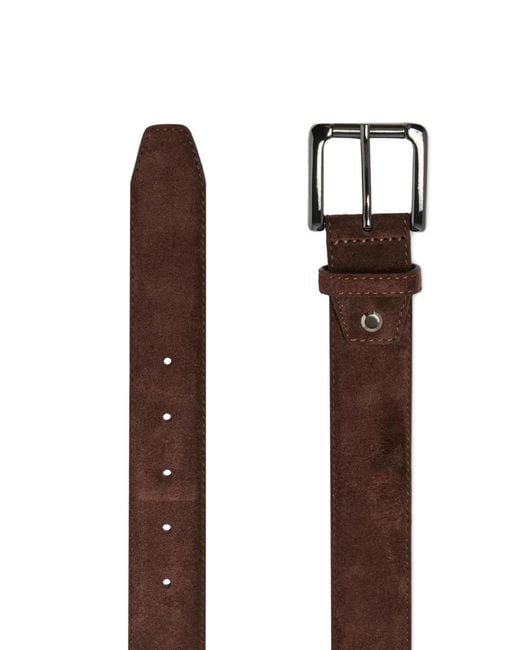 Lancel Brown Adjustable Suede Belt