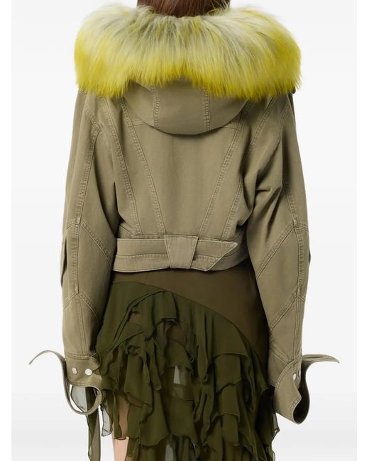 Blumarine Green Hooded Jacket