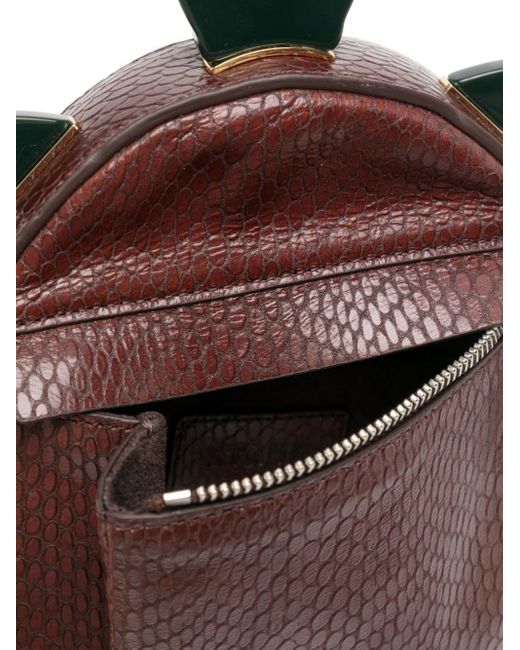 Staud Brown Tortuga Leather Clutch Bag