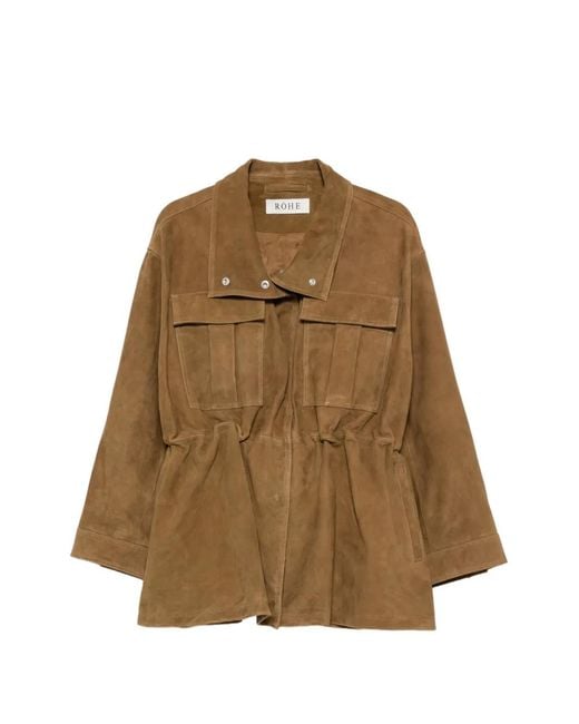 Rohe Natural Drawstring-Waist High-Neck Jacket