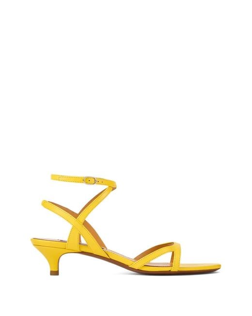 Ralph Lauren Yellow Clarke Ankle-Strap Sandals