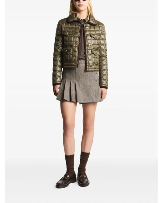 Fay Green Quilted Cropped Jacket