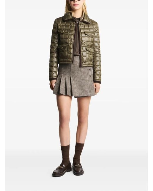 Fay Green Quilted Cropped Jacket