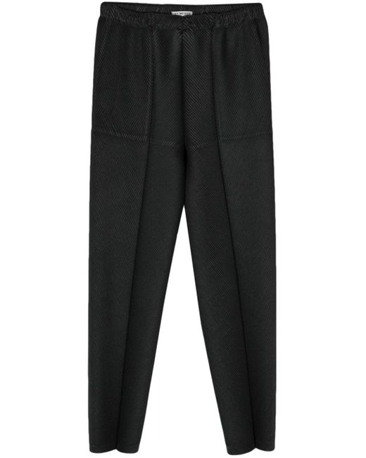 Issey Miyake Black Plissé Tapered Trousers