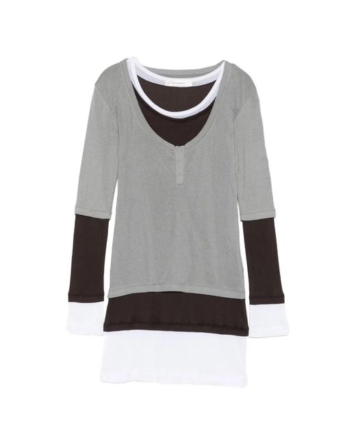 GIMAGUAS Gray Gemma Layered-Effect Mini Dress