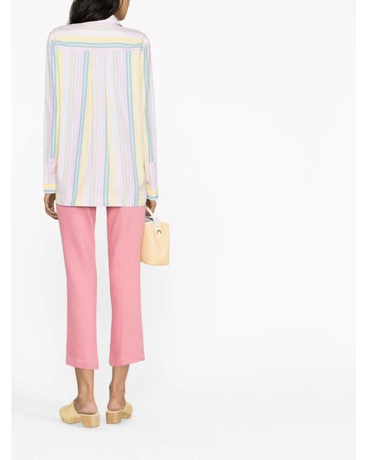 Ganni White Striped Organic Cotton Shirt