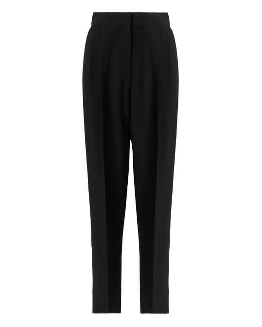 Fabiana Filippi Black Cady Pleated High-Waisted Trousers