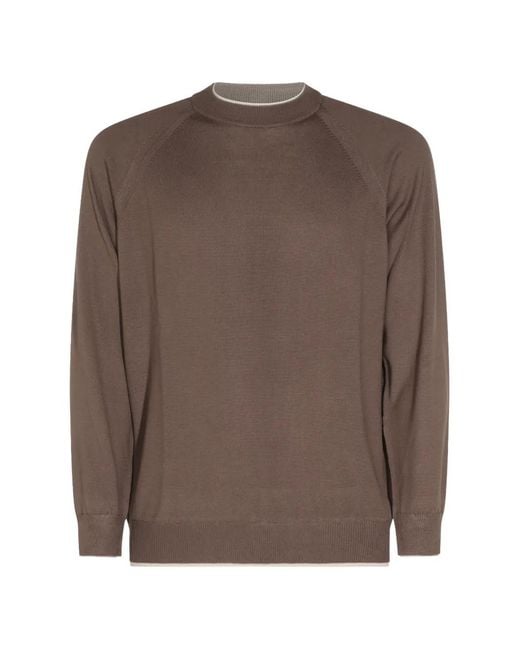 Eleventy Brown Raglan-Sleeve Sweater for men