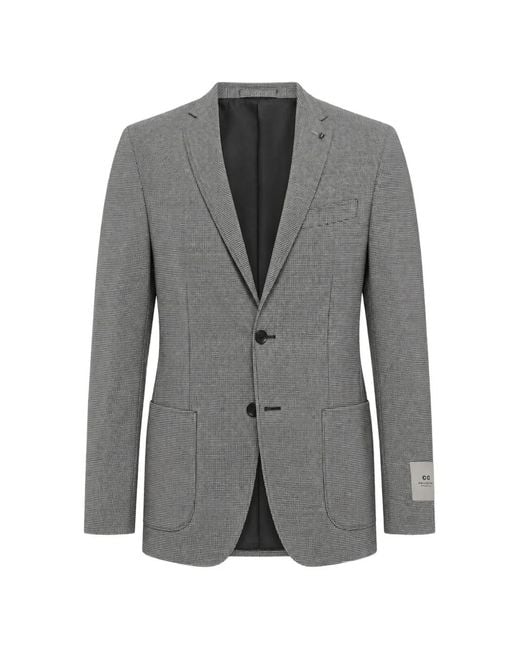 Corneliani Gray Houndstooth-Pattern Blazer for men