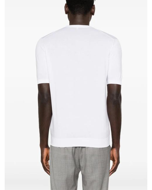Fedeli White Short-Sleeve T-Shirt for men