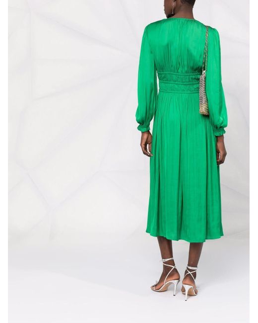 Maje V-neck Long-sleeve Dress in Green ...