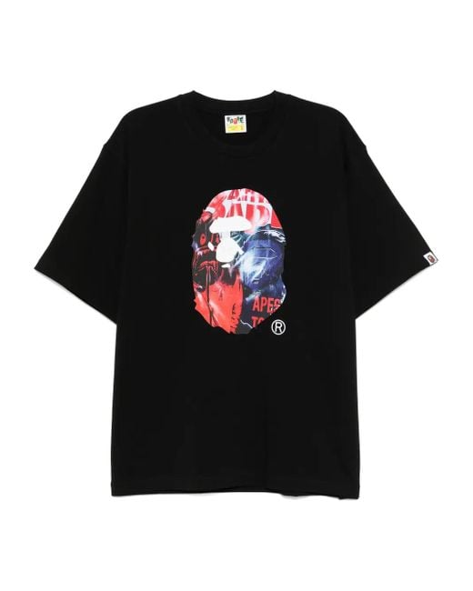A Bathing Ape Black Logo-Printed T-Shirt for men