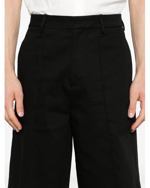 Neil Barrett Black Mid-Rise Cotton Chino Shorts for men