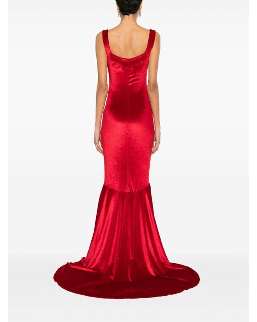 Atu Body Couture Red Velvet Mermaid Gown