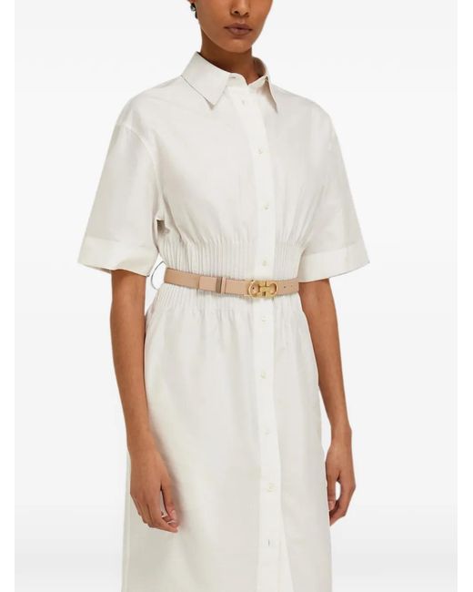Ferragamo Natural Gancini Reversible Belt