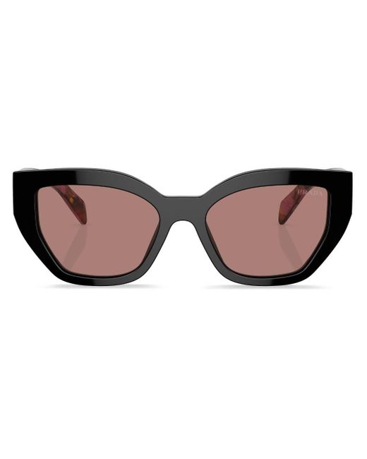 Prada Brown Logo-lettering Cat-eye Sunglasses