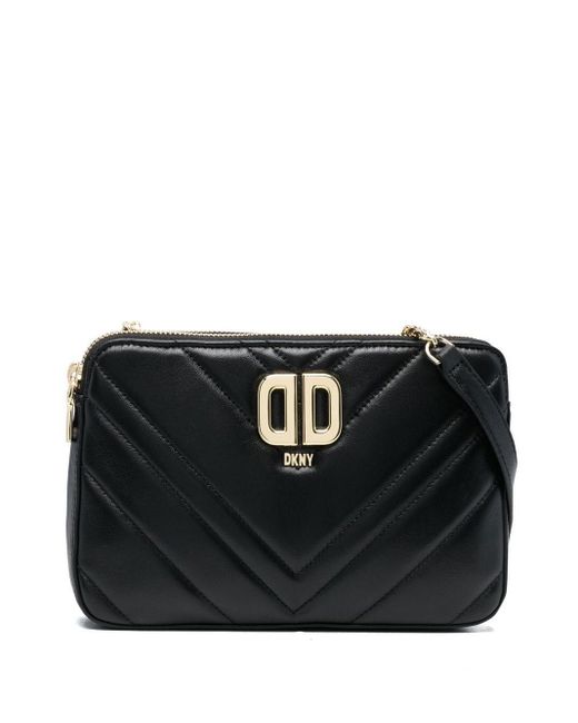 DKNY Leather Chevronquilted Crossbody Bag in Black Lyst Australia