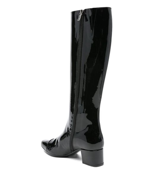 CAREL PARIS Black 50Mm Leather Square-Toe Boots