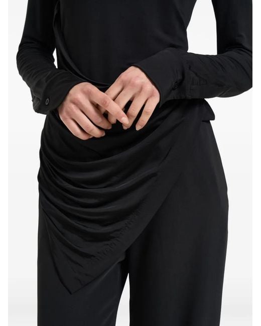 IRO Black Draped Asymmetric Top