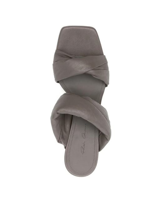 Rick Owens White Twisted Lambskin Sandals
