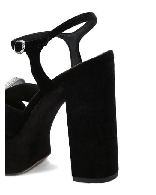 Kurt Geiger Black 125Mm Crystal-Bow Platform Sandals
