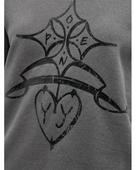 OPEN YY Gray Graphic-print Layered-sleeve Top