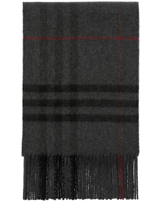 Burberry Black Check-pattern Wool-blend Scarf