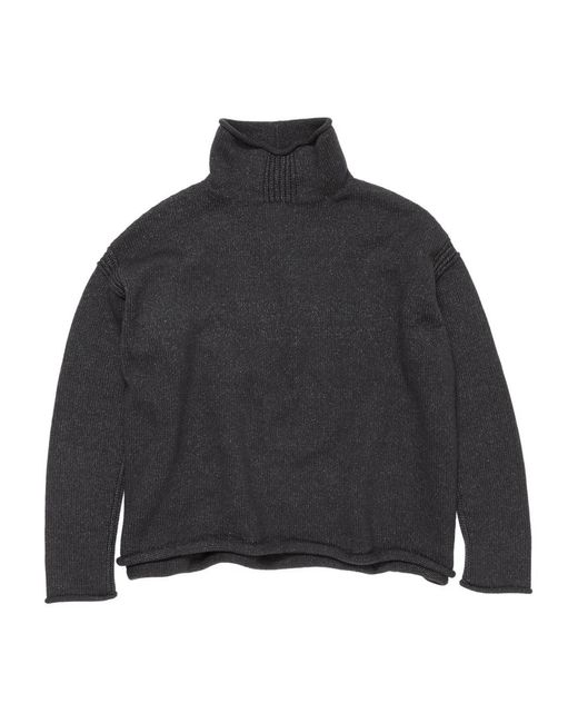 Acne Gray Embroidered-Logo High-Neck Sweater for men