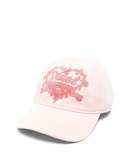 DIESEL Pink Casquette À Cristaux C-Rit