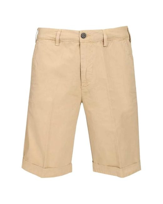 Al Duca D'aosta Natural Pleated Turn-Up Shorts for men