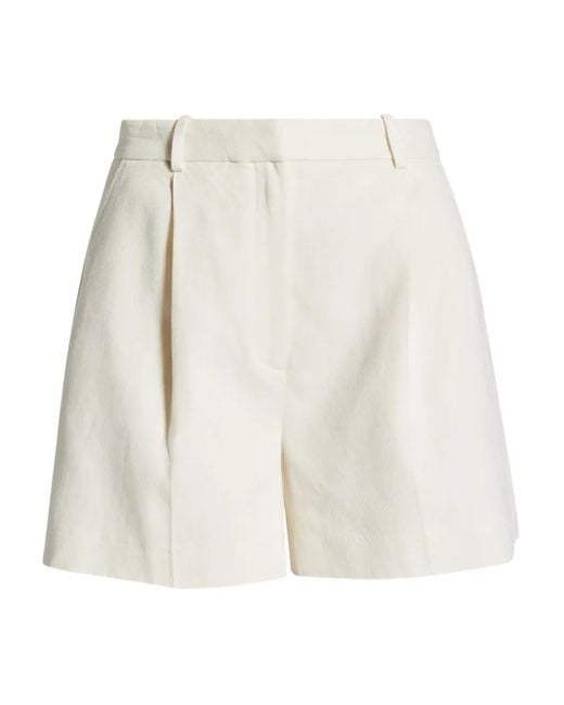 Anine Bing White Shorts mit Bundfalten
