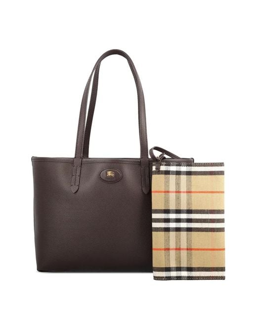Burberry Brown Grained Logo Shoulder Bag
