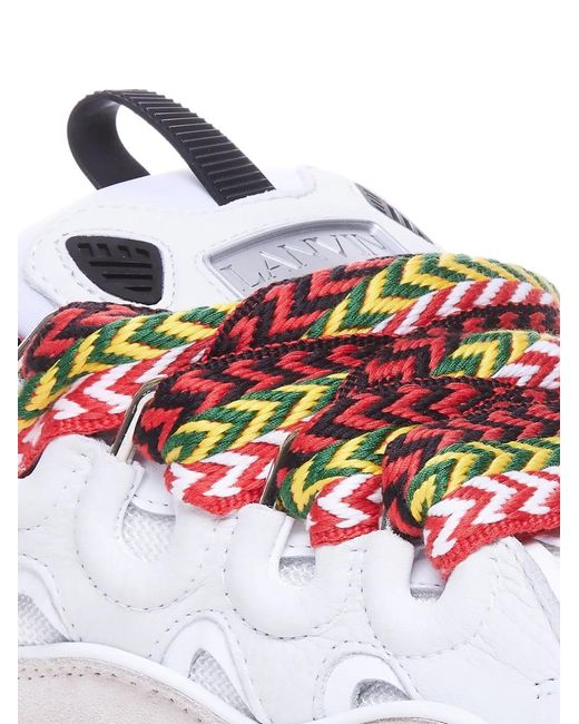 Lanvin White Curb Round-Toe Sneakers