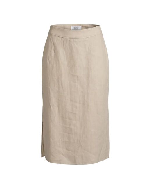 Peserico Natural Side-Slit Skirt