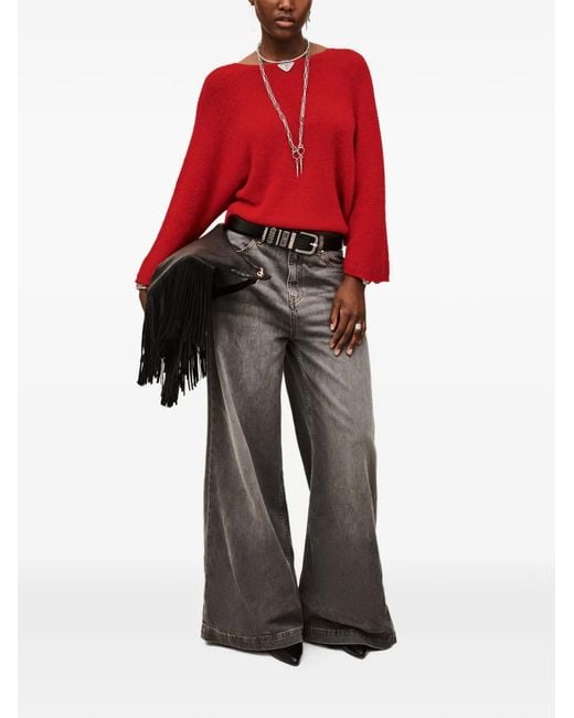 Ba&sh Red Isaac Buttoned Cardigan