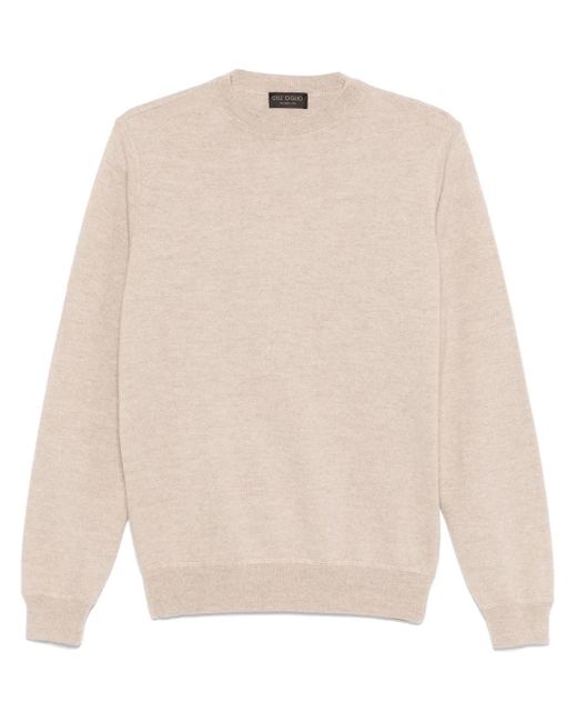 Dell'Oglio White Fine-Knit Sweater for men