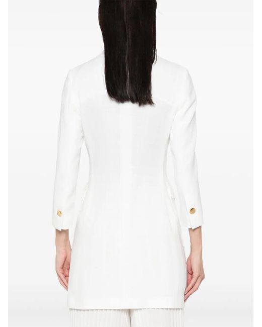 Tagliatore White Double-Breasted Coat