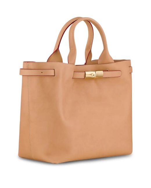 Longchamp Natural Le Roseau L Leather Tote Bag