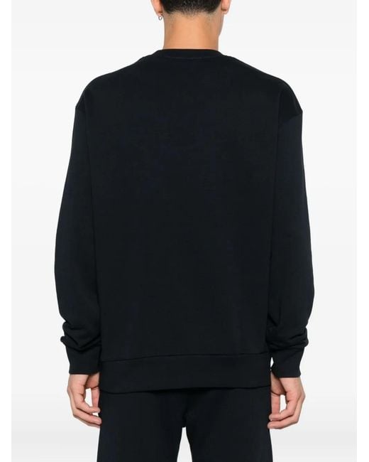 Karl Lagerfeld Black Paris-Embroidery Sweatshirt for men