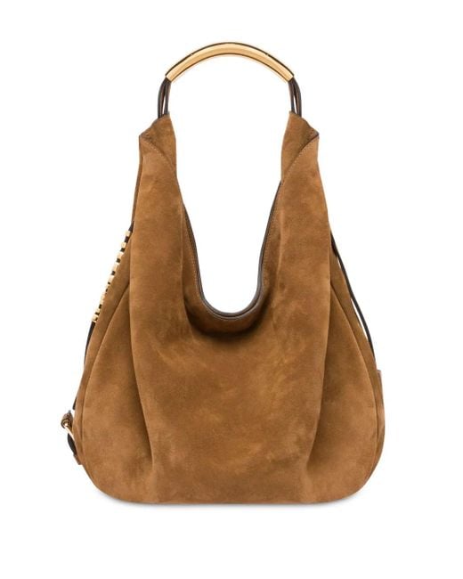 Moschino Brown Soft Leather Shoulder Bag