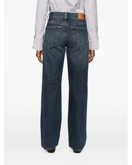 6397 Blue Faded-Effect Straight-Leg Jeans