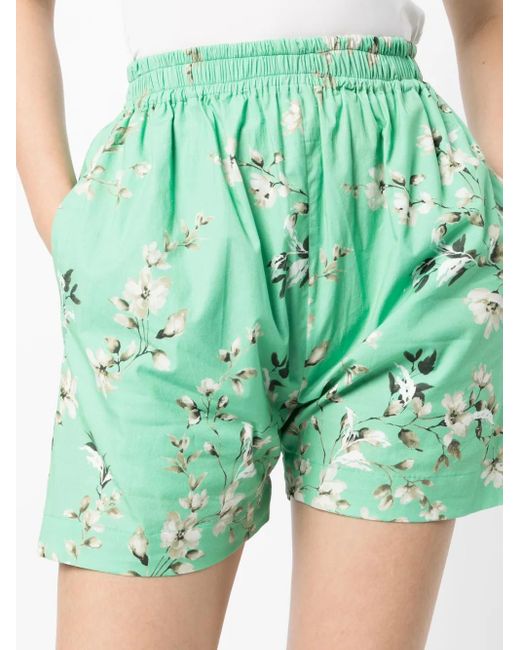 Bambah Green Josephine Floral Shorts